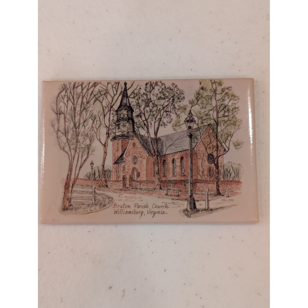 Bruton Parish Church Williamsburg Virginia Souvenir Travel Magnet - Picture 1 of 2